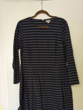 GAP Navy and Gray Striped Dress
